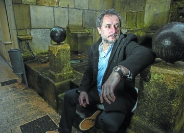 Javier Tolosa en el rodaje de "Agur Etxebeste!"